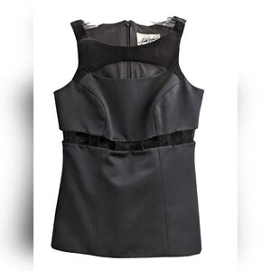 Vintage designer black cutout sleeveless black top. SIZE 8